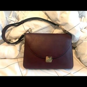 New Cuyana Garnet (Burgundy) Lock Shoulder Bag